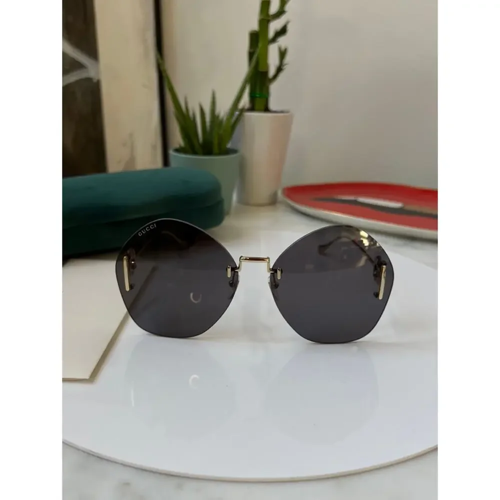 NEW Gucci GG1203S Dark Grey Rimless Sunglasses - Picture 4 of 9